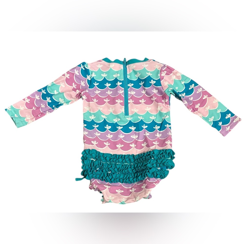 RuffleButts Blue and Purple One Piece Swim